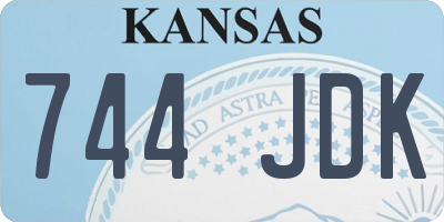 KS license plate 744JDK