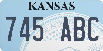 KS license plate 745ABC