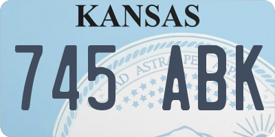 KS license plate 745ABK