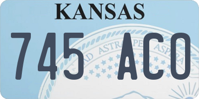 KS license plate 745ACO