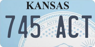KS license plate 745ACT