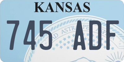 KS license plate 745ADF