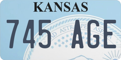 KS license plate 745AGE