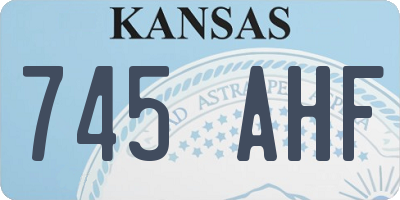 KS license plate 745AHF