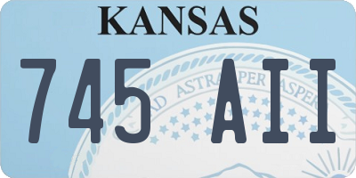 KS license plate 745AII