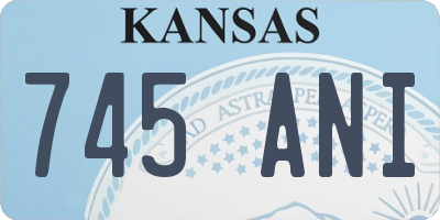KS license plate 745ANI