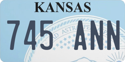 KS license plate 745ANN