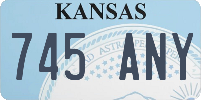 KS license plate 745ANY