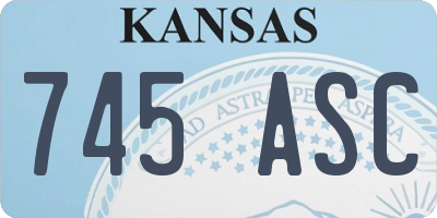KS license plate 745ASC