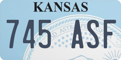 KS license plate 745ASF
