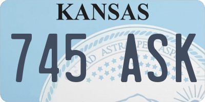 KS license plate 745ASK