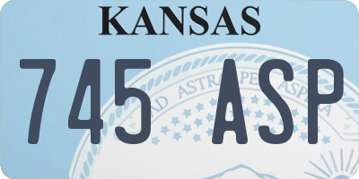 KS license plate 745ASP