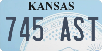 KS license plate 745AST