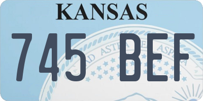 KS license plate 745BEF