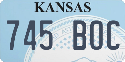 KS license plate 745BOC