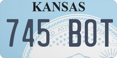 KS license plate 745BOT