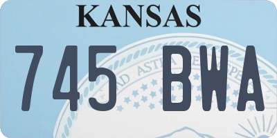 KS license plate 745BWA