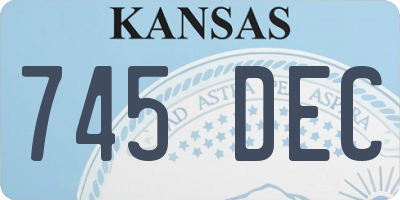 KS license plate 745DEC