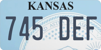 KS license plate 745DEF