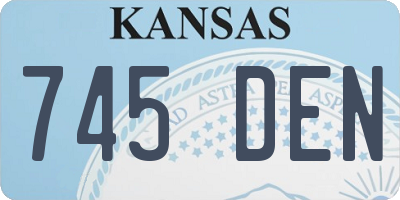 KS license plate 745DEN