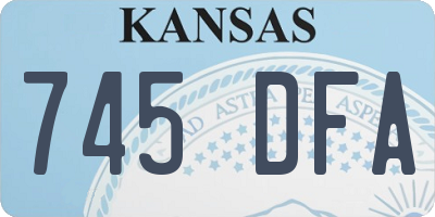 KS license plate 745DFA
