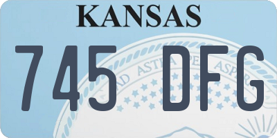 KS license plate 745DFG