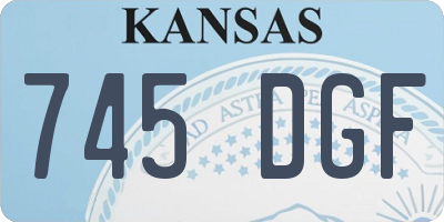 KS license plate 745DGF