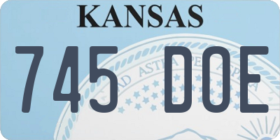KS license plate 745DOE