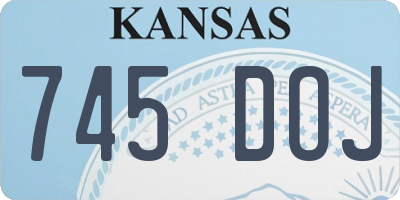 KS license plate 745DOJ