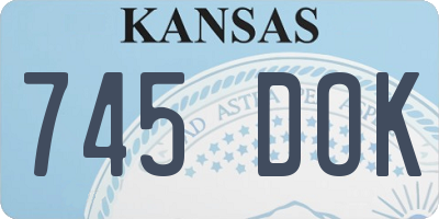 KS license plate 745DOK