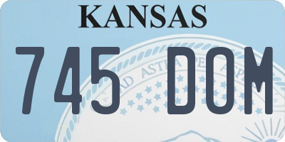 KS license plate 745DOM