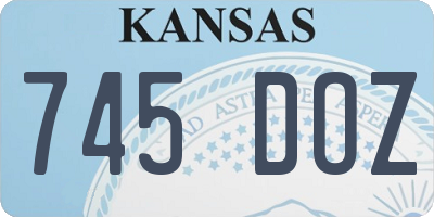KS license plate 745DOZ