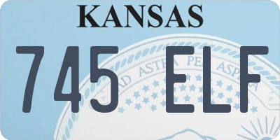 KS license plate 745ELF