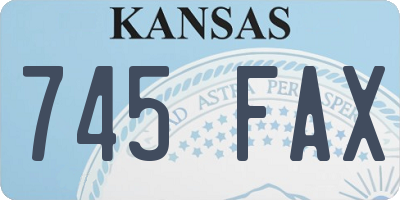KS license plate 745FAX