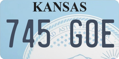 KS license plate 745GOE