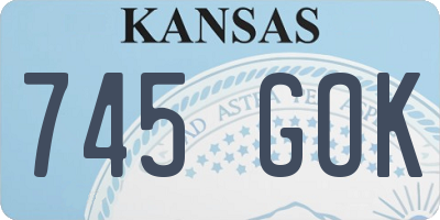 KS license plate 745GOK