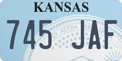 KS license plate 745JAF