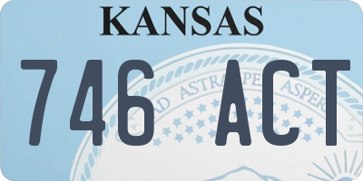 KS license plate 746ACT