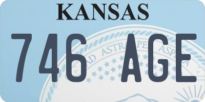 KS license plate 746AGE