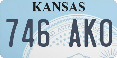 KS license plate 746AKO