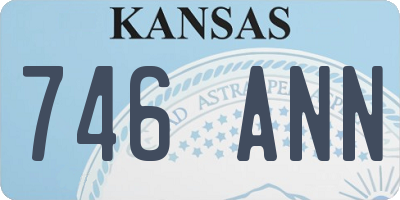 KS license plate 746ANN