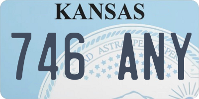 KS license plate 746ANY