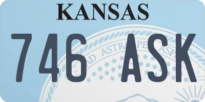 KS license plate 746ASK