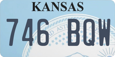 KS license plate 746BQW