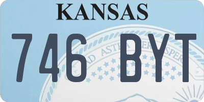 KS license plate 746BYT