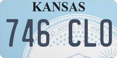 KS license plate 746CLO