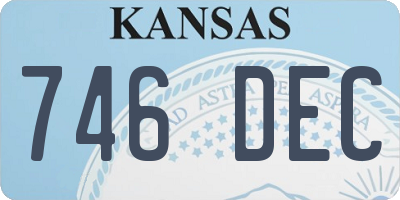 KS license plate 746DEC