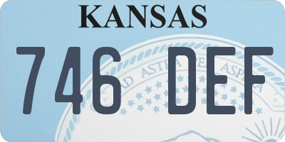 KS license plate 746DEF