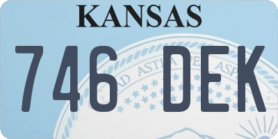 KS license plate 746DEK