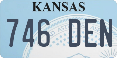 KS license plate 746DEN